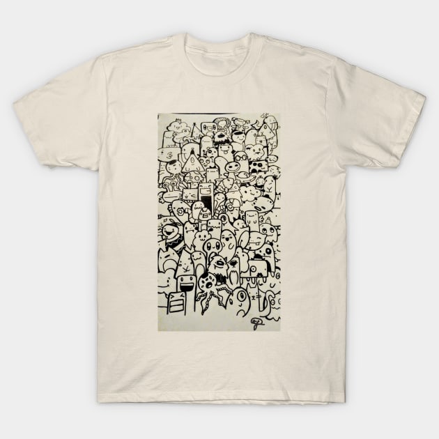 Doodled Friends T-Shirt by Dragynoverlord